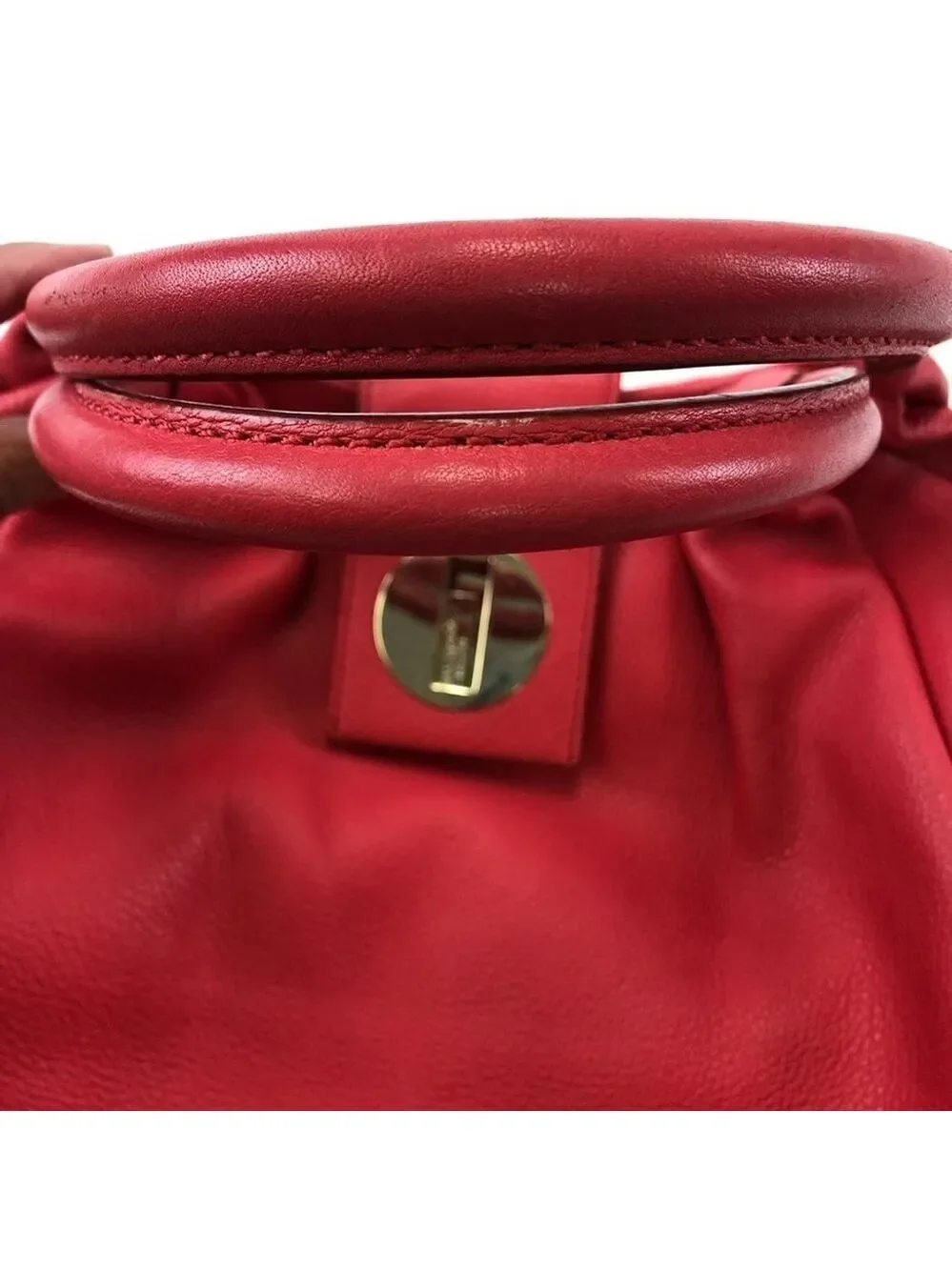 Kate Spade Bexley Jessie leather bag deep pink polka dot lining
